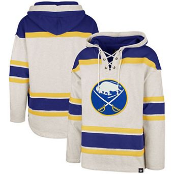 Men's '47 Oatmeal Buffalo Sabres Rockaway Lacer Pullover Hoodie