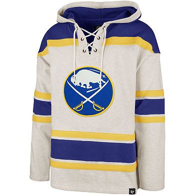 Men's '47 Oatmeal Buffalo Sabres Rockaway Lacer Pullover Hoodie