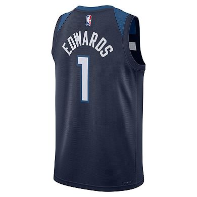 Unisex Nike Anthony Edwards Navy Minnesota Timberwolves Swingman Jersey ...