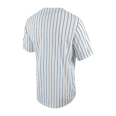 Men's Nike White/Royal Florida Gators Pinstripe Replica Full-Button Baseball Jersey