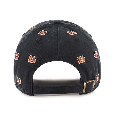 Unisex '47 Black Cincinnati Bengals Confetti Clean Up Adjustable Hat