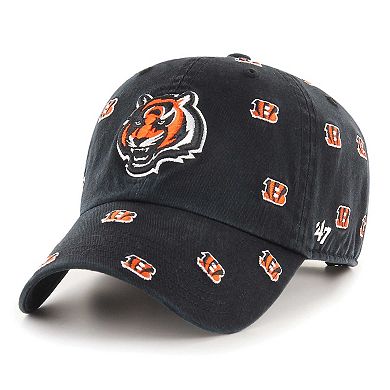 Unisex '47 Black Cincinnati Bengals Confetti Clean Up Adjustable Hat
