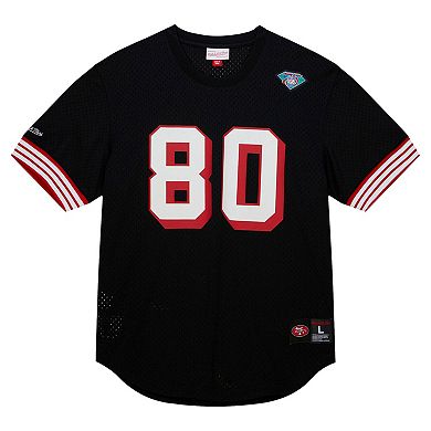 Men's Mitchell & Ness Jerry Rice Black San Francisco 49ers Retired Player Name & Number Mesh Top