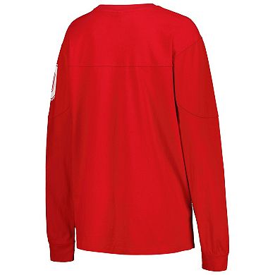 Women's Pressbox Scarlet Ohio State Buckeyes Edith Long Sleeve T-Shirt
