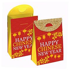 Big Dot of Happiness Lanterns 2023 Lunar New Year Paper Charger and Table Decorations - Chargerific Kit - Place Setting for 8 - Red