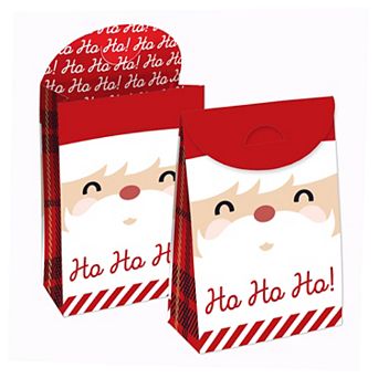 Big Dot Of Happiness Jolly Santa Claus - Christmas Gift Favor Bags - Party Goodie Boxes 12 ct