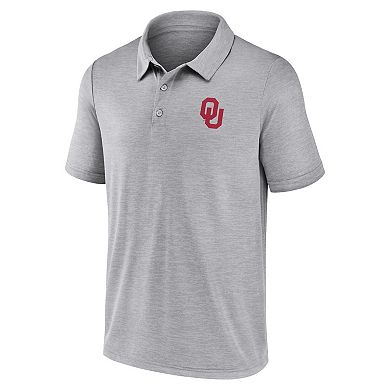 Men's Fanatics Branded Gray Oklahoma Sooners Striated Primary Logo Polo