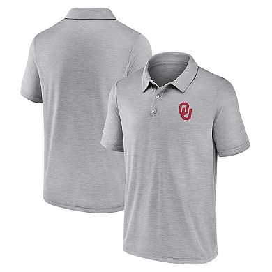 Men's Fanatics Branded Gray Oklahoma Sooners Striated Primary Logo Polo