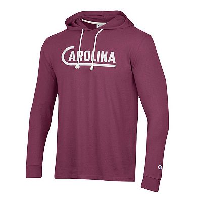 Men's Champion Garnet South Carolina Gamecocks Vintage Long Sleeve Hoodie T-Shirt