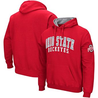 Men's Colosseum Scarlet Ohio State Buckeyes Double Arch Pullover Hoodie