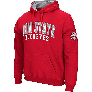 Men's Colosseum Scarlet Ohio State Buckeyes Double Arch Pullover Hoodie