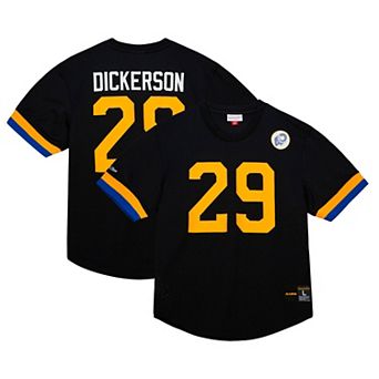 Men's Mitchell & Ness Eric Dickerson Black Los Angeles Rams Retired Player Name & Number Mesh Top