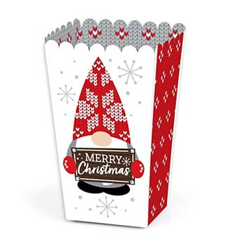 Big Dot Of Happiness Christmas Gnomes - Holiday Party Favor Popcorn Treat Boxes - Set Of 12