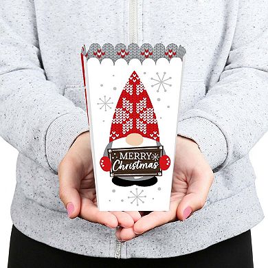 Big Dot Of Happiness Christmas Gnomes - Holiday Party Favor Popcorn Treat Boxes - Set Of 12