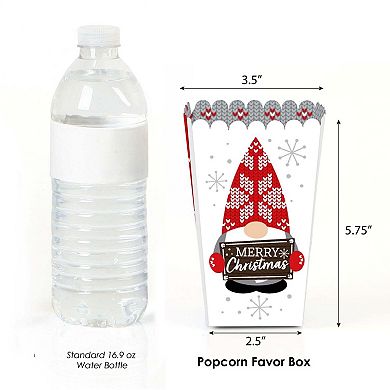 Big Dot Of Happiness Christmas Gnomes - Holiday Party Favor Popcorn Treat Boxes - Set Of 12