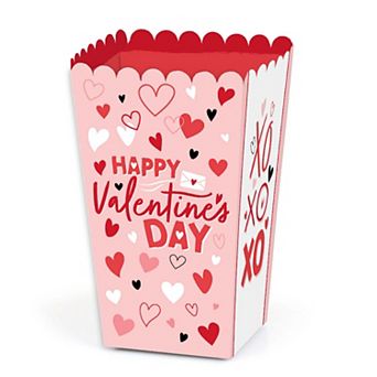 Big Dot Of Happiness Happy Valentine's Day - Popcorn Treat Boxes - Set Of 12