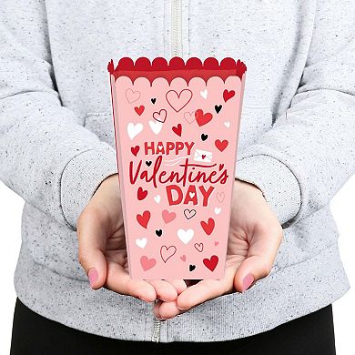Big Dot Of Happiness Happy Valentine's Day - Popcorn Treat Boxes - Set Of 12