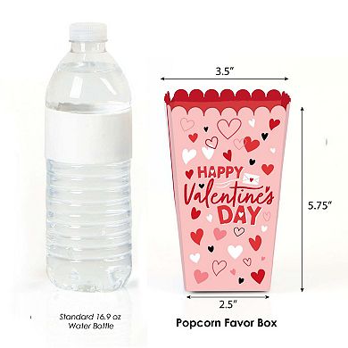 Big Dot Of Happiness Happy Valentine's Day - Popcorn Treat Boxes - Set Of 12