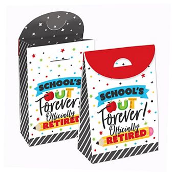 Big Dot Of Happiness Teacher Retirement Happy Retirement Gift Bags Party Goodie Boxes 12 ct
