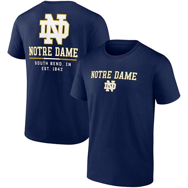 Men's Fanatics Branded Navy Notre Dame Fighting Irish Game Day 2-Hit T ...