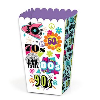Big Dot Of Happiness Through The Decades 50s, 60s, 70s, 80s, & 90s Favor Popcorn Boxes 12 ct