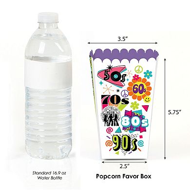 Big Dot Of Happiness Through The Decades 50s, 60s, 70s, 80s, & 90s Favor Popcorn Boxes 12 Ct