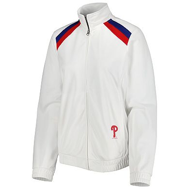 Women's G-III 4Her by Carl Banks White Philadelphia Phillies Red Flag Full-Zip Track Jacket