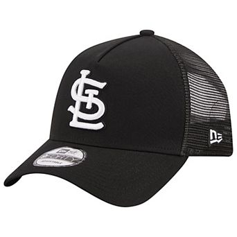 Men's New Era Black St. Louis Cardinals A-Frame 9FORTY Trucker Adjustable Hat