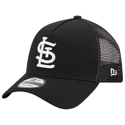 Men's New Era Black Louis Cardinals A-Frame 9FORTY Trucker