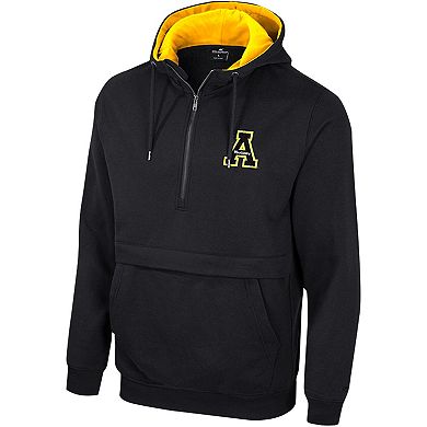 Men's Colosseum Black Appalachian State Mountaineers Team Half-Zip Pullover Hoodie