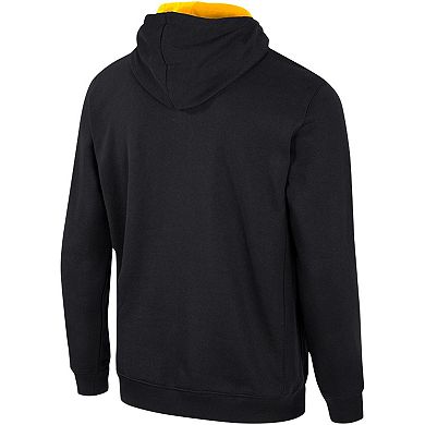 Men's Colosseum Black Appalachian State Mountaineers Team Half-Zip Pullover Hoodie