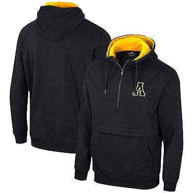 Men's Colosseum Black Appalachian State Mountaineers Team Half-Zip Pullover Hoodie