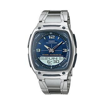 Casio Men's Illuminator World Time Analog & Digital Databank Chronograph Watch - AW81D-2AV