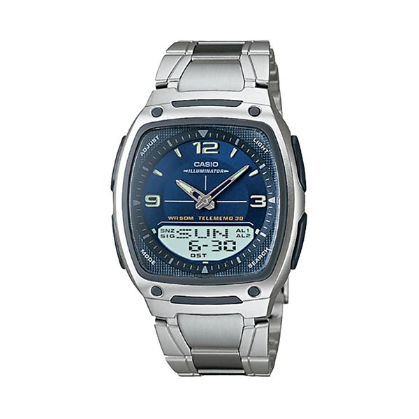 Shetland mave tyk Casio Men's Illuminator World Time Analog & Digital Databank Chronograph  Watch - AW81D-2AV