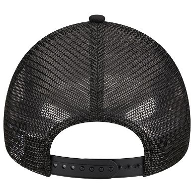 Men's New Era Black Houston Astros A-Frame 9FORTY Trucker Adjustable Hat