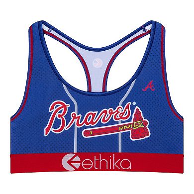 Women's Ethika Navy Atlanta Braves Babe Sports Bra