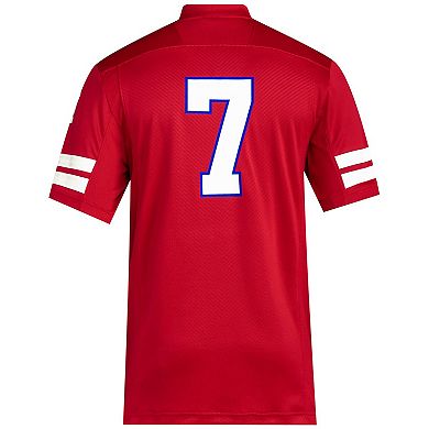 Men's adidas #7 Scarlet Nebraska Huskers Memorial Stadium 100th Anniversary Premier Football Jersey