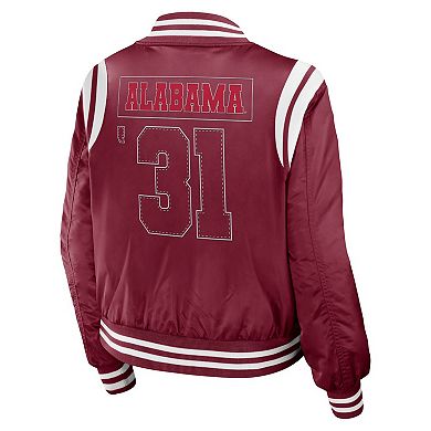Women's WEAR by Erin Andrews Crimson Alabama Crimson Tide Football Bomber Full-Zip Jacket