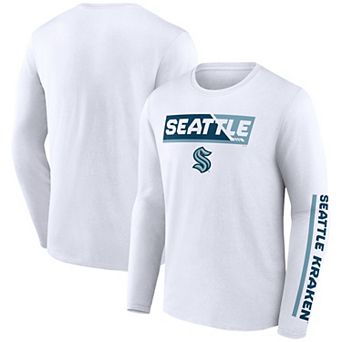 Men's Fanatics Branded White Seattle Kraken Breakaway Combo Long Sleeve T-Shirt