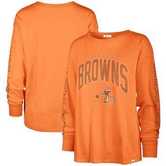 Women's '47 Orange Cleveland Browns Tom Cat Lightweight Long Sleeve T-Shirt