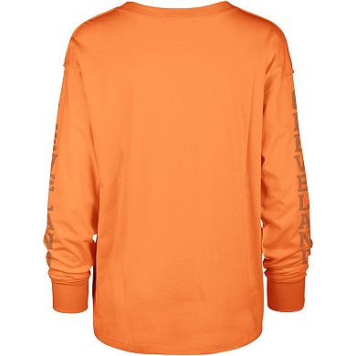 Women's '47 Orange Cleveland Browns Tom Cat Lightweight Long Sleeve T-Shirt