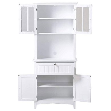 American Furniture Classics Os Home And Office Wooden Buffet And Hutch, White