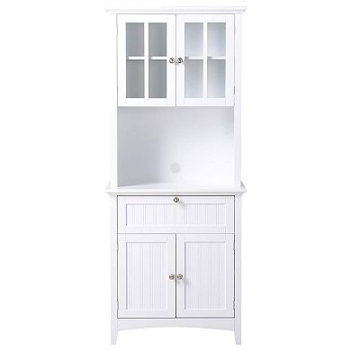 American Furniture Classics Os Home And Office Wooden Buffet And Hutch, White