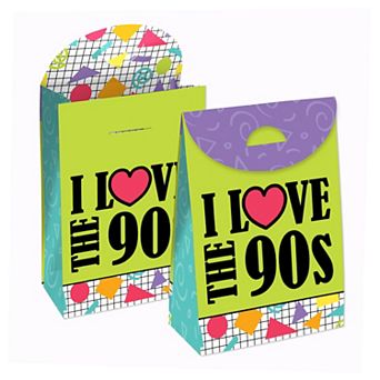 Big Dot Of Happiness 90’s Throwback - 1990s Gift Favor Bags - Party Goodie Boxes - Set Of 12