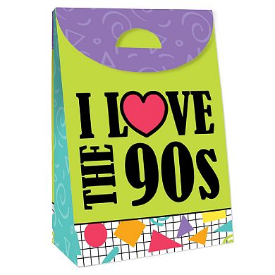 Big Dot Of Happiness 90’s Throwback - 1990s Gift Favor Bags - Party Goodie Boxes - Set Of 12