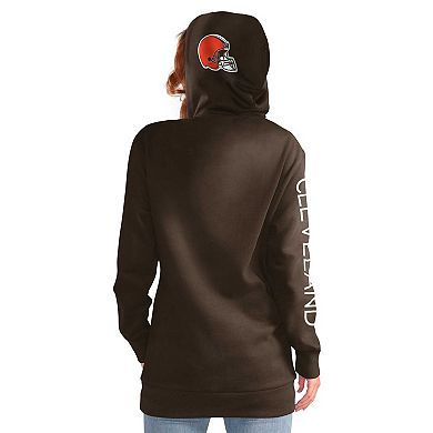 Women's G-III 4Her by Carl Banks Brown Cleveland Browns Extra Inning Pullover Hoodie
