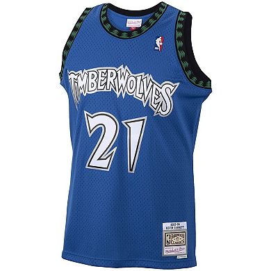 Men's Mitchell & Ness Kevin Garnett Blue Minnesota Timberwolves 2001/02 Hardwood Classics Swingman Jersey