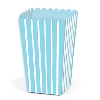 Big Dot Of Happiness Blue Stripes - Simple Party Favor Popcorn Treat Boxes - Set Of 12