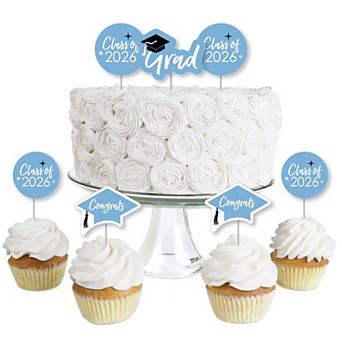 Big Dot Of Happiness Light Blue Grad Best Is Yet To Come Cupcake Topper 2026 Treat Picks 24 ct