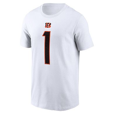 Men's Nike Ja'Marr Chase  White Cincinnati Bengals  Player Name & Number T-Shirt